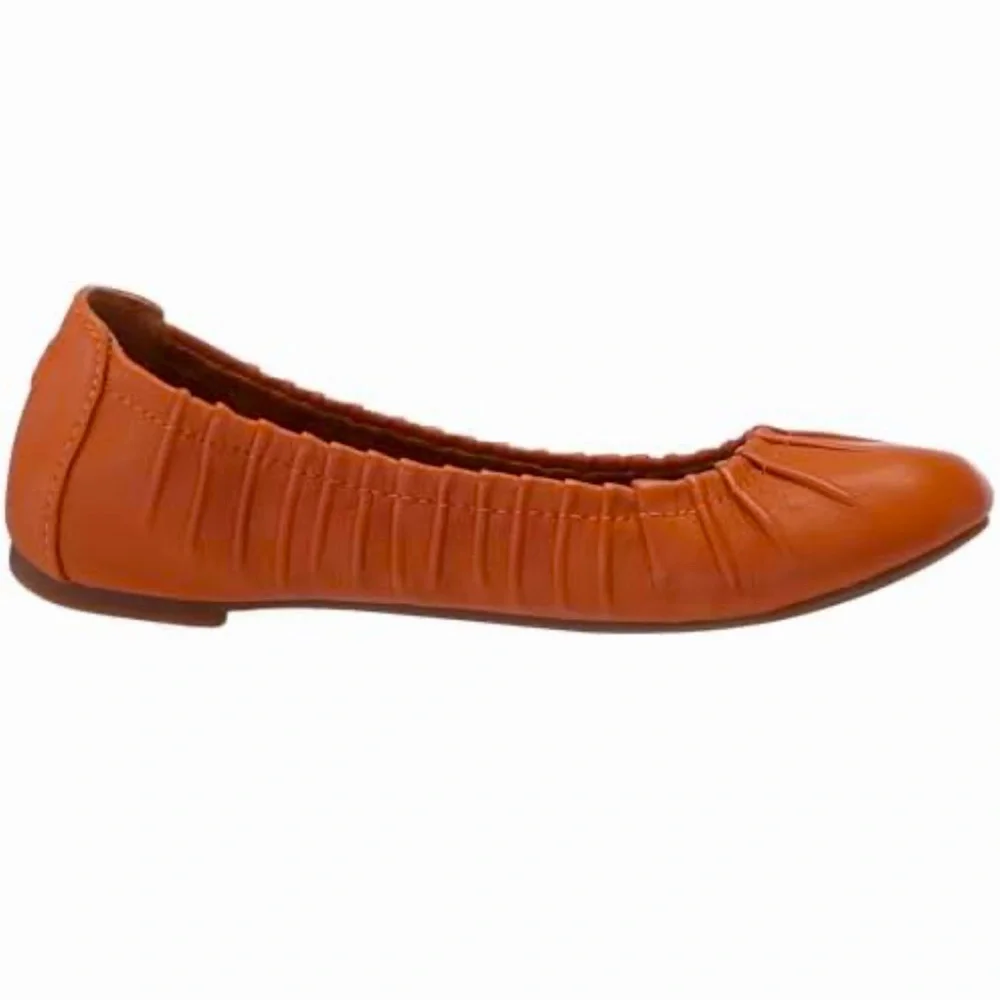 🌸LUCKY BRAND🌸 Erla Ballet Flat Orange Leather Flexible Flats Size: 7M - Picture 2 of 10